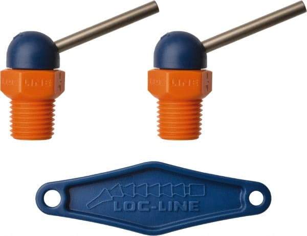 Loc-Line - 1/4" Hose Inside Diam x 1/16" Nozzle Diam, High-Pressure Coolant Hose Nozzle - NPT, for Use with Loc-Line Modular Hose System, 2 Pieces - Eagle Tool & Supply