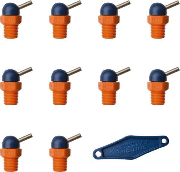 Loc-Line - 1/4" Hose Inside Diam, High-Pressure Coolant Hose Nozzle - NPT, for Use with Loc-Line Modular Hose System, 10 Pieces - Eagle Tool & Supply