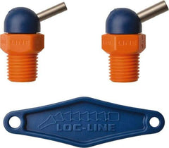 Loc-Line - 1/4" Hose Inside Diam, High-Pressure Coolant Hose Nozzle - NPT, for Use with Loc-Line Modular Hose System, 2 Pieces - Eagle Tool & Supply