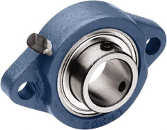 Tritan - 1" ID, 3.74" OAL x 1.2" OAH 2-Bolt Flange - 1,765 Lb Static Cap, 3,147 Lb Dyn Cap, 2.99" Btw Mnt Hole Ctrs, 0.43" Base-to-Ctr Ht, Cast Iron/Steel - Eagle Tool & Supply