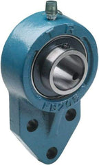 Tritan - 1" ID, 4-3/4" OAL x 1.43" OAH 3 Bolt Flange Mounted Bearing - 1,765 Lb Static Cap, 3,147 Lb Dyn Cap, 1.62" Btw Mnt Hole Ctrs, Cast Iron/Steel - Eagle Tool & Supply