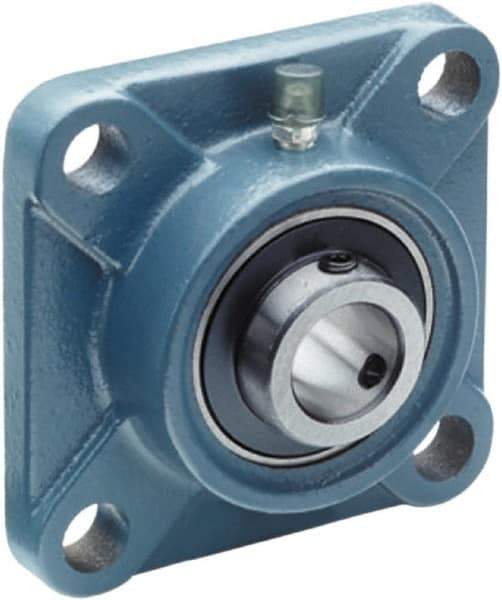 Tritan - 1-1/4" ID, 4.61" OAL x 1-3/4" OAH 4-Bolt Flange - 3,440 Lb Static Cap, 5,778 Lb Dyn Cap, 3.62" Btw Mnt Hole Ctrs, 3/4" Base-to-Ctr Ht, Cast Iron/Steel - Eagle Tool & Supply
