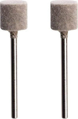 Dremel - 1/2" Diam x 1/2" Thick, Medium Mounted Polishing Wheel - 1 Ply, 1/8" Shank Diam, 35,000 RPM - Eagle Tool & Supply