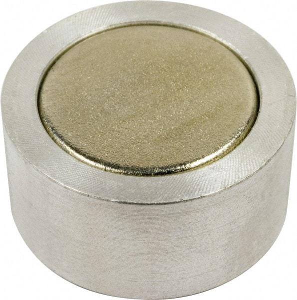 Mag-Mate - 1" Wide x 1/2" Thick, Center Mount Neodymium Rare Earth Fixture Magnet - 10.4 Lb Average Holding Capacity, 20.8 Lb Max Holding Capacity, Aluminum Housing - Eagle Tool & Supply