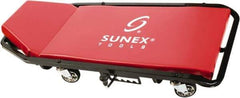 Sunex Tools - 300 Lb Capacity, 4 Wheel Creeper (with Adjustable Headrest) - Metal, 45-1/2" Long x 2-1/2" Overall Height x 19" Wide - Eagle Tool & Supply