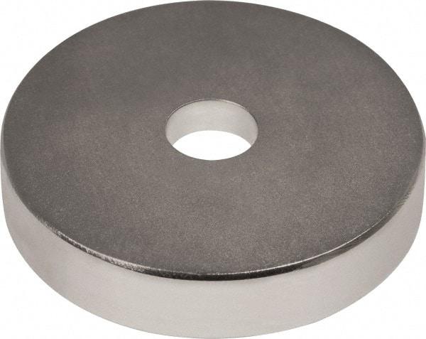 Mag-Mate - 1" Long x 1" Diam x 1/8" High, 1 Mounting Hole, 20 Poles, Ring Neodymium Rare Earth Holding Magnet - 16.6 Lb Average & 33.2 Lb Max Pull Force, 0.19 Mounting Hole, Through Hole Style, 180°F Max Operating Temp - Eagle Tool & Supply