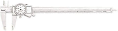 Starrett - 0" to 12" Range, 0.001" Graduation, 0.1" per Revolution, Dial Caliper - White Face, 2.5" Jaw Length, Accurate to 0.001" - Eagle Tool & Supply