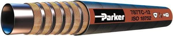 Parker - -24 Hose Size, 1-1/2" ID x 2.08" OD, 5,000 psi Work Pressure Hydraulic Hose - 10" Radius, Synthetic Rubber, -40°F to 257°F - Eagle Tool & Supply