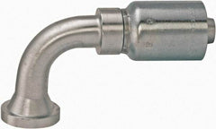 Parker - 2 Thread Steel Hydraulic Hose SAE Code 61 Flange Head & 90° Elbow Medium Drop - 5,000 psi, -32 Hose Size, 2" Hose Diam, Series 77 - Eagle Tool & Supply