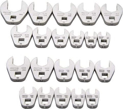 Proto - 20 Piece 3/8" Drive Open End Crowfoot Wrench Set - 3/8 to 1", with N/A - Eagle Tool & Supply