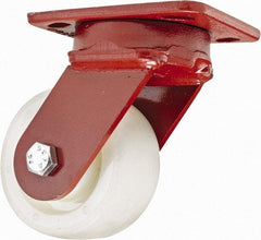 Hamilton - 4" Diam x 2" Wide x 5-5/8" OAH Top Plate Mount Swivel Caster - Plastic, 800 Lb Capacity, Sealed Precision Ball Bearing, 4 x 5" Plate - Eagle Tool & Supply