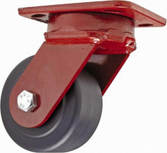 Hamilton - 4" Diam x 2" Wide x 5-5/8" OAH Top Plate Mount Swivel Caster - Plastic, 1,000 Lb Capacity, Sealed Precision Ball Bearing, 4 x 5" Plate - Eagle Tool & Supply