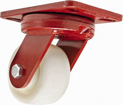 Hamilton - 4" Diam x 2" Wide x 5-5/8" OAH Top Plate Mount Swivel Caster - Plastic, 800 Lb Capacity, Sealed Precision Ball Bearing, 4-1/2 x 6-1/2" Plate - Eagle Tool & Supply