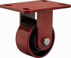 Hamilton - 4" Diam x 2" Wide x 5-5/8" OAH Top Plate Mount Rigid Caster - Steel, 1,400 Lb Capacity, Sealed Precision Ball Bearing, 4 x 4-1/2" Plate - Eagle Tool & Supply