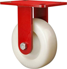 Hamilton - 6" Diam x 2" Wide x 7-1/2" OAH Top Plate Mount Rigid Caster - Plastic, 1,000 Lb Capacity, Sealed Precision Ball Bearing, 4 x 4-1/2" Plate - Eagle Tool & Supply