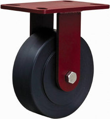 Hamilton - 6" Diam x 2" Wide x 7-1/2" OAH Top Plate Mount Rigid Caster - Plastic, 2,300 Lb Capacity, Sealed Precision Ball Bearing, 4 x 4-1/2" Plate - Eagle Tool & Supply