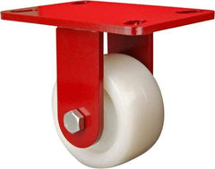 Hamilton - 4" Diam x 2" Wide x 5-5/8" OAH Top Plate Mount Rigid Caster - Plastic, 800 Lb Capacity, Sealed Precision Ball Bearing, 4 x 4-1/2" Plate - Eagle Tool & Supply