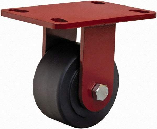Hamilton - 4" Diam x 2" Wide x 5-5/8" OAH Top Plate Mount Rigid Caster - Plastic, 1,000 Lb Capacity, Sealed Precision Ball Bearing, 4 x 4-1/2" Plate - Eagle Tool & Supply