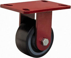 Hamilton - 4" Diam x 2" Wide x 5-5/8" OAH Top Plate Mount Rigid Caster - Polyurethane, 975 Lb Capacity, Sealed Precision Ball Bearing, 4 x 4-1/2" Plate - Eagle Tool & Supply