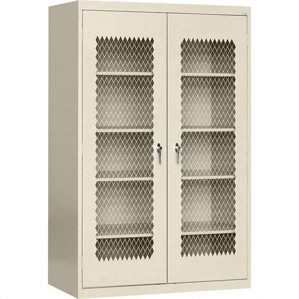 Sandusky Lee - 5 Shelf Visible Storage Cabinet - Steel, 36" Wide x 24" Deep x 72" High, Putty - Eagle Tool & Supply