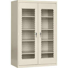 Sandusky Lee - 5 Shelf Visible Storage Cabinet - Steel, 36" Wide x 24" Deep x 72" High, Putty - Eagle Tool & Supply