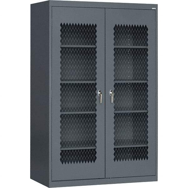 Sandusky Lee - 5 Shelf Visible Storage Cabinet - Steel, 36" Wide x 24" Deep x 72" High, Charcoal - Eagle Tool & Supply