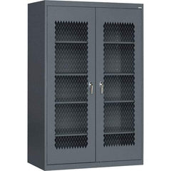 Sandusky Lee - 5 Shelf Visible Storage Cabinet - Steel, 36" Wide x 24" Deep x 72" High, Charcoal - Eagle Tool & Supply