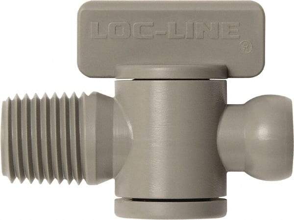 Loc-Line - 10 Piece, 1/4" ID Coolant Hose Male NPT Valve - Male to Female Connection, Acetal Copolymer Body, NPT, Use with Loc-Line Modular Hose Systems - Eagle Tool & Supply