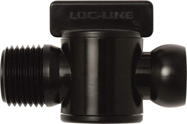 Loc-Line - 10 Piece, 1/2" ID Coolant Hose Male NPT Valve - Male to Female Connection, Acetal Copolymer Body, NPT, Use with Loc-Line Modular Hose Systems - Eagle Tool & Supply