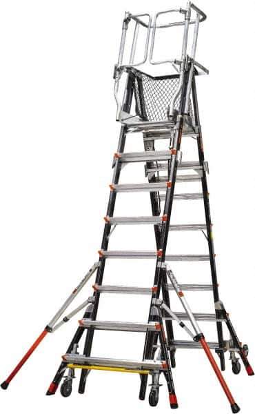 Little Giant Ladder - 8 Steps, 9' 9"' High, Type IAA Rating, Fiberglass Step Ladder - 375 Lb Load Capacity, 114" Base Width - Eagle Tool & Supply