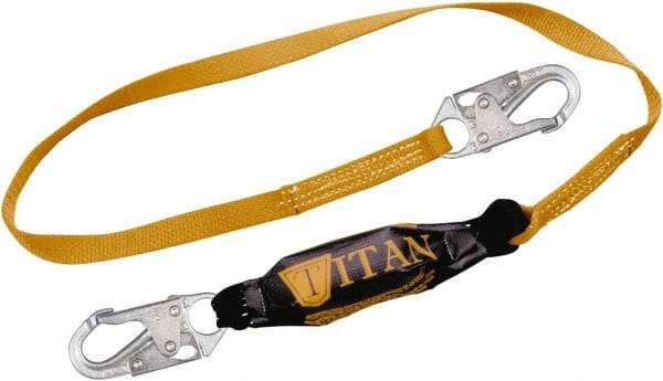 Miller - 6' Long, 310 Lb Capacity, 1 Leg Locking Snap Hook Harness Lanyard - 1-1/2" Diam, Polyester, Locking Snap Hook Anchorage Connection - Eagle Tool & Supply