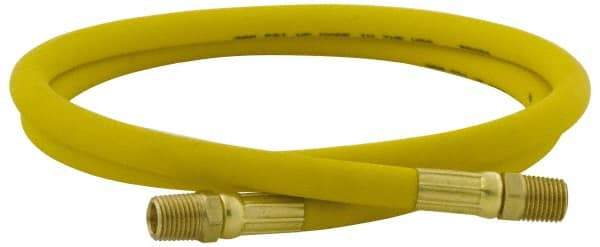 PRO-SOURCE - 1/2" ID x 3/4" OD 100' Long Multipurpose Air Hose - MNPT x MNPT Ends, 300 Working psi, 23 to 150°F, 1/2" Fitting, Yellow - Eagle Tool & Supply