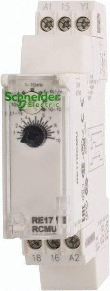 Schneider Electric - 100 hr Delay, Multiple Range SPDT Time Delay Relay - 8 Contact Amp, 24 VDC & 24 to 240 VAC, Selector Switch - Eagle Tool & Supply