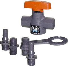 Hayward - 1/4" Pipe, 150 psi WOG Rating, PVC Stop Valve - T-Handle, FNPT x FNPT End Connections - Eagle Tool & Supply