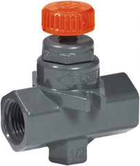 Hayward - 1/2" Pipe, Inline Needle Valve - FPM Seal, Threaded Ends, Grade GFPP per ASTM D4101 Polypropylene Valve, 150 Max psi - Eagle Tool & Supply