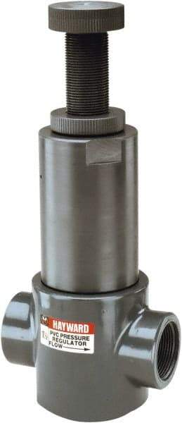 Hayward - 3/4" Pipe, Threaded Ends, PVC Pressure Regulating Valve - FPM Seal, 5 to 75 psi - Eagle Tool & Supply