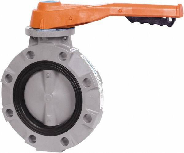 Hayward - 4" Pipe, Wafer Butterfly Valve - Lever Handle, ASTM D1784 Cell Class 23447 CPVC Body, FPM Seat, 150 WOG, CPVC Disc, Stainless Steel Stem - Eagle Tool & Supply