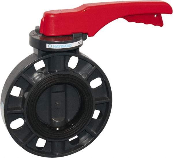 Hayward - 2-1/2" Pipe, Wafer Butterfly Valve - Lever Handle, ASTM D1784 Cell Class 12454 PVC Body, EPDM Seat, 150 WOG, PVC Disc, Stainless Steel Stem - Eagle Tool & Supply