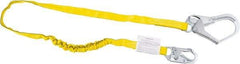 Miller - 6' Long, 310 Lb Capacity, 1 Leg Locking Snap Hook Harness Shock Absorbing Lanyard - 1-1/2" Diam, Polyester Webbing, Locking Rebar Hook Anchorage Connection - Eagle Tool & Supply