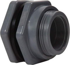 Hayward - 2" PVC Plastic Pipe Bulkhead Tank Adapter - Schedule 80, Thread x Thread End Connections - Eagle Tool & Supply