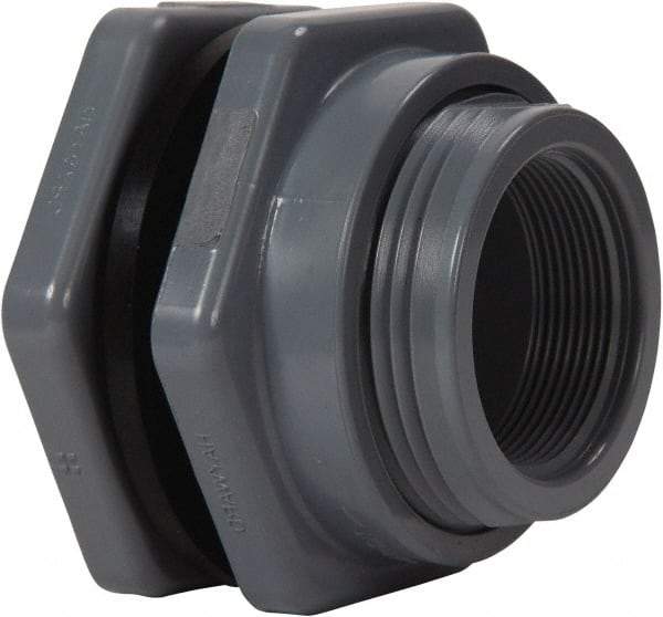 Hayward - 3" PVC Plastic Pipe Bulkhead Tank Adapter - Schedule 80, Socket x Thread End Connections - Eagle Tool & Supply