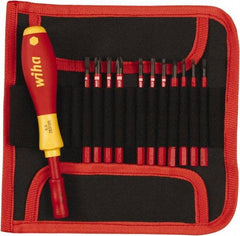 Wiha - 12 Piece, 1/4" Drive Screwdriver Insulated Bit Set - #2 Phillips, T8 to T20 Torx - Eagle Tool & Supply