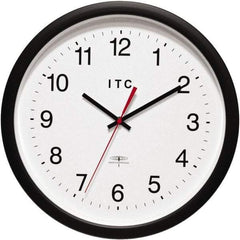 Infinity Insttruments - 13-3/4 Inch Diameter, White Face, Dial Wall Clock - Analog Display, Black Case, Runs on AA Battery - Eagle Tool & Supply