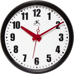 Infinity Insttruments - 13-1/2 Inch Diameter, White Face, Dial Wall Clock - Analog Display, Black Case, Runs on AA Battery - Eagle Tool & Supply