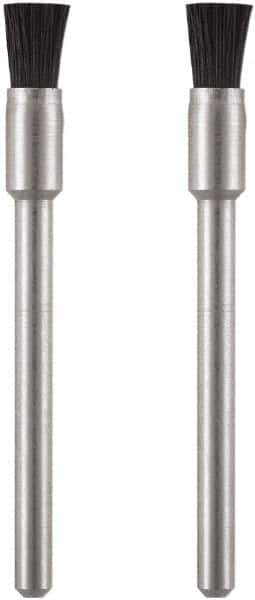 Dremel - 1/8" Brush Diam, Flat Faced, End Brush - 1/8" Diam Steel Shank, 15,000 Max RPM - Eagle Tool & Supply