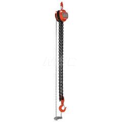 Manual Hand Chain Hoist: 10,000 lb Working Load Limit, 10' Max Lift 90 lb Pull to Lift Load