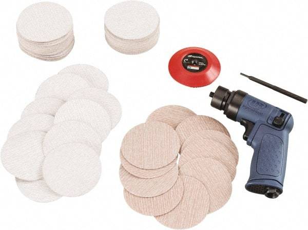 Ingersoll-Rand - 15,000 RPM, 15,000 OPM, 18.1 CFM Air Consumption, 90 psi Air Pressure, Random Air Orbital Sander - Round Pad, Hook & Loop Backing, 1/4 NPT Inlet - Eagle Tool & Supply