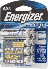 Energizer - Size AA, Lithium, 8 Pack, Photo Battery - 1.5 Volts, Button Tab Terminal, FR6, ANSI, IEC Regulated - Eagle Tool & Supply