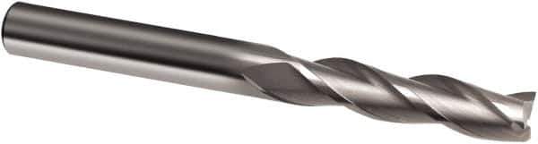 Guhring - 1/2", 3" LOC, 1/2" Shank Diam, 6" OAL, 3 Flute, Solid Carbide Square End Mill - Single End, Uncoated, Spiral Flute, 30° Helix, Right Hand Cut, Right Hand Flute, Series 3169 - Eagle Tool & Supply