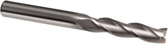 Guhring - 7/16", 2" LOC, 7/16" Shank Diam, 5" OAL, 3 Flute, Solid Carbide Square End Mill - Single End, Uncoated, Spiral Flute, 30° Helix, Right Hand Cut, Right Hand Flute, Series 3169 - Eagle Tool & Supply